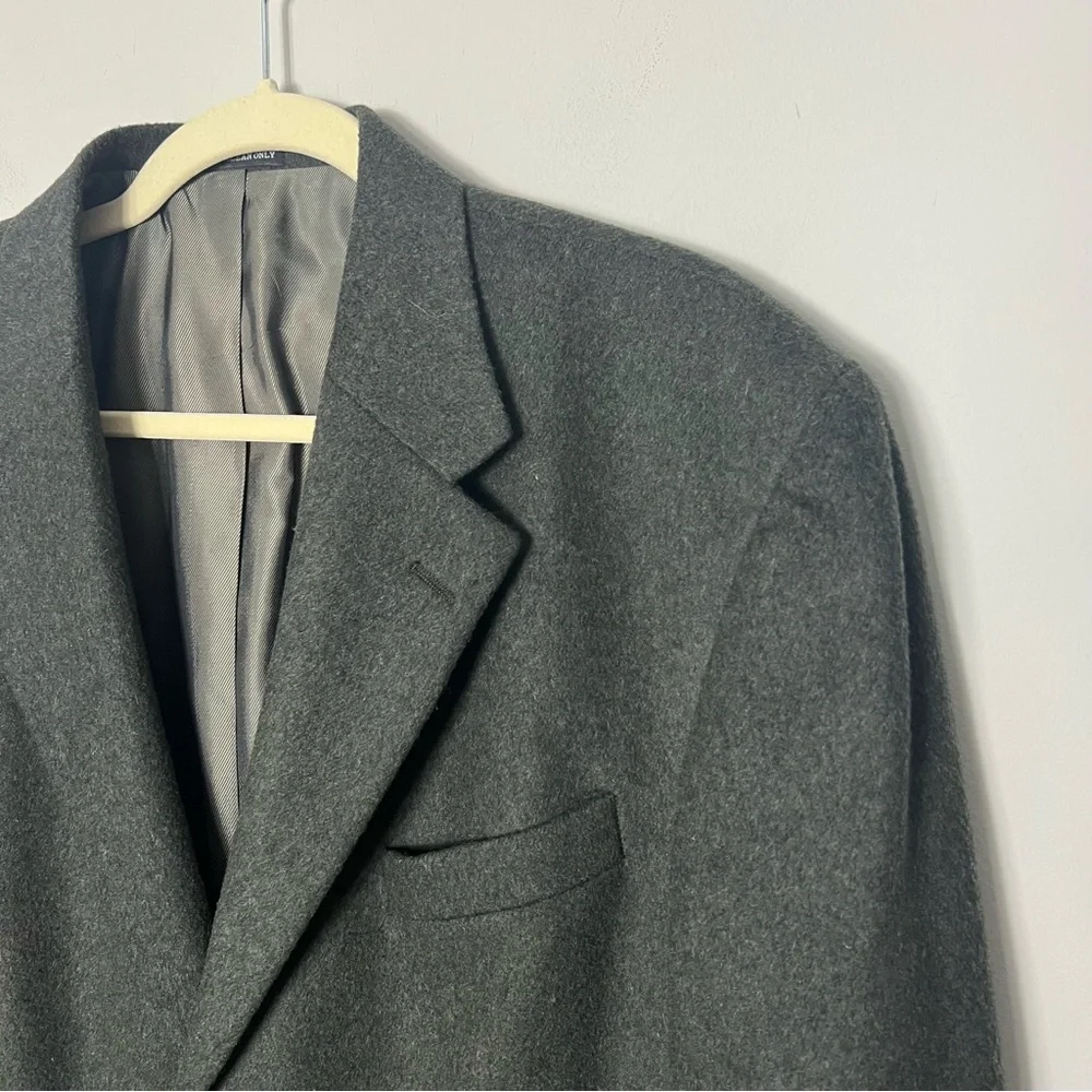 Oscar de la Renta Cashmere Wool Blend Blazer 3 Button Jacket 44 R